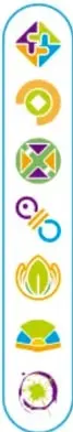 Columna con siete iconos de colores que representan los Ejes articuladores: Inclusión, Pensamiento crítico, Interculturalidad crítica, Igualdad de género, Vida saludable, Apropiación de las culturas a través de la lectura y la escritura, Artes y experiencias estéticas.
