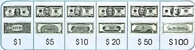 Ejemplos gráficos de agrupaciones de monedas para representar diferentes valores.