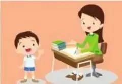 Escenas ilustradas de diferentes situaciones comunicativas: estudiante con maestra, con profesor, amigos jugando, niño con mamá