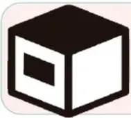 Caja negra con un cuadrado blanco en una cara lateral, paso 1 y 2.