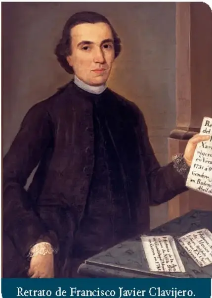 Retrato de Francisco Javier Clavijero, jesuita criollo, sosteniendo un libro.