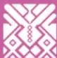 Ícono decorativo con motivo geométrico mexicano en cuadro rosado.