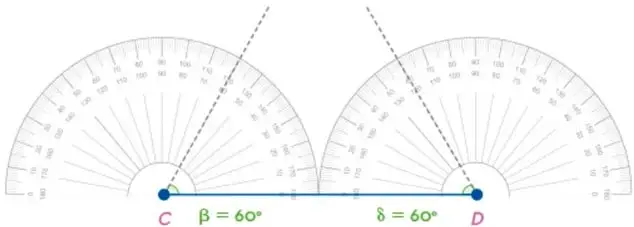 Figura de un trapecio construido con ángulos de 60° en los extremos de un segmento base.