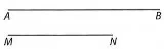 Tres rectas paralelas que cortan dos transversales, con puntos A, B, C y A', B', C'.