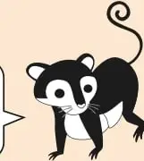 Personaje de mono con globo de texto que indica usar regla, compás o transportador.