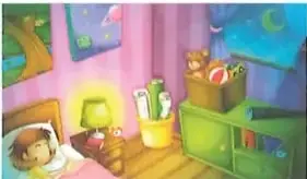 Una niña permanece en su habitación durante la noche.