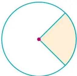 Círculo dividido por un diámetro inclinado; la mitad superior está sombreada en crema y representa el semicírculo.