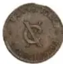 Fotografía del reverso de una moneda de cobre Convencionista Chiconcuatla de 10 centavos, 1915, de 27 mm de diámetro.