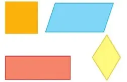 Ejemplos dibujados de un paralelogramo y un trapecio con las medidas de sus lados.