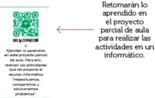 Esquema del inicio de un proyecto académico con etiquetas: número y título, texto de inicio, etapa 1 y referencia a un eje articulador.
