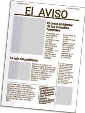 Imagen de una nota informativa titulada 'El aviso'.