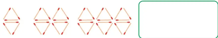 Tres figuras de rombos construidos con fósforos: Figura 1 con una unidad, Figura 2 con dos unidades y Figura 3 con tres unidades; a la derecha, un recuadro vacío rotulado Figura 4 para dibujar.