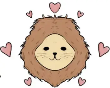 Ilustración de un perezoso peludo con forma de corazón rodeado de corazones rosas (Melissa Arenas Montealegre, Ciudad de México).