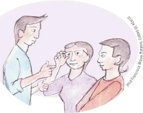 Ilustración de tres personas conversando y llegando a un acuerdo, con crédito a José Francisco Bravo Moreno, Ciudad de México.
