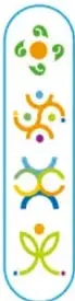Panel vertical con cuatro iconos de colores (verde, azul, naranja, amarillo) que representan los cuatro Campos formativos: Lenguajes, Saberes y pensamiento científico, De lo humano y lo comunitario, Ética, naturaleza y sociedades.