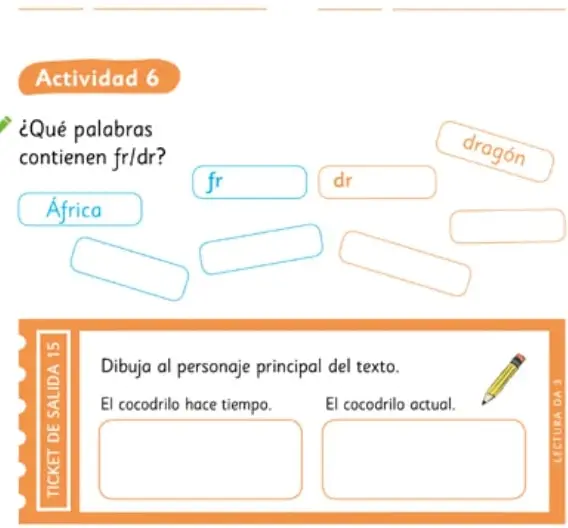 Recuadro con el texto 'Al ver este cambio en su piel, los otros animales perdieron la admiración por el cocodrilo'.