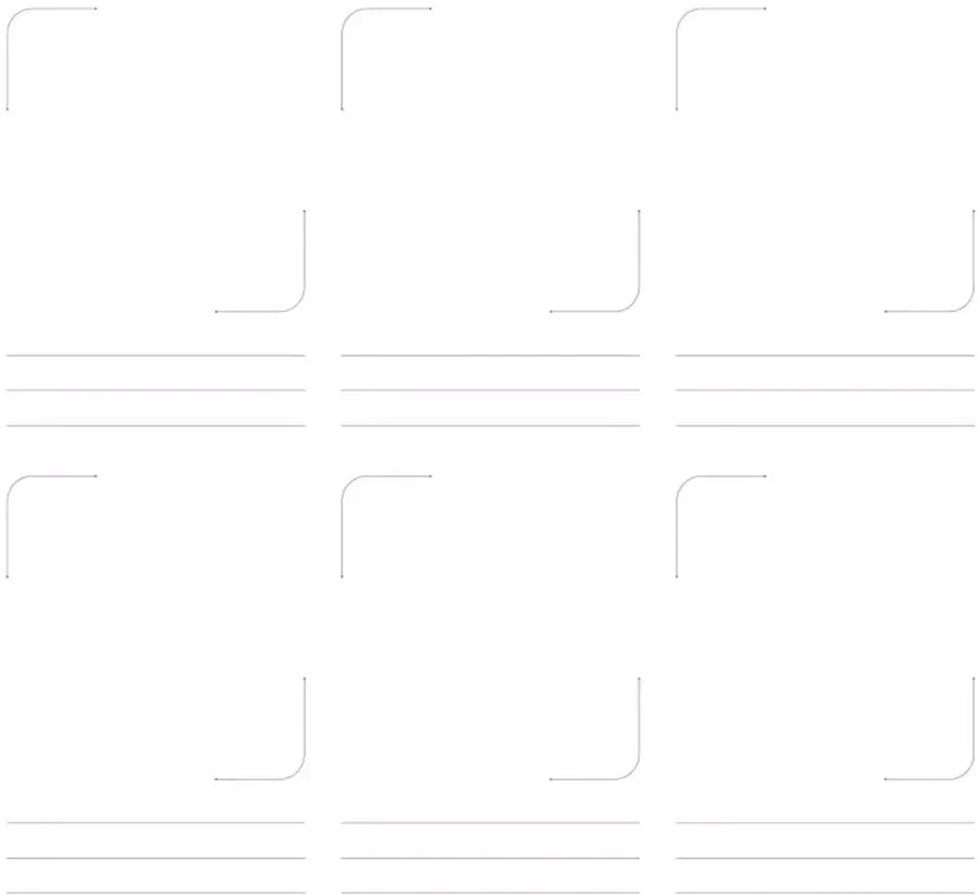Seis recuadros con líneas para dibujar y escribir oficios o profesiones, organizados en dos filas de tres.