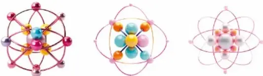 Ilustraciones de modelos de átomos con órbitas de electrones alrededor del núcleo