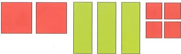 Un recuadro recuerda la relación entre las medidas de las fichas algebraicas y señala que una ficha puede ser roja por un lado y verde por el reverso.