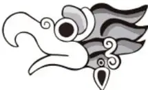 Ilustración estilizada de un dragón oriental en blanco y negro, símbolo del kamishibai japonés.