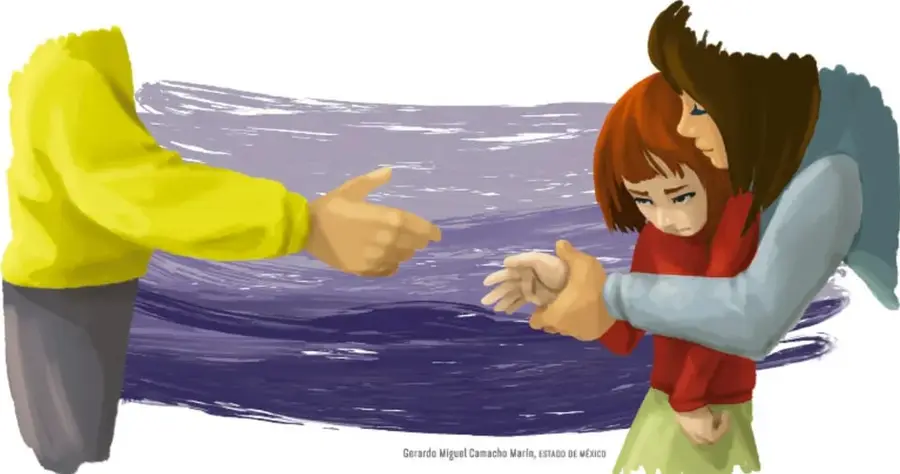 Código QR que enlaza al cuento «María grita: ¡no!» disponible en https://bit.ly/3RzGmKJ.