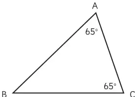 Dos triángulos: uno rectángulo de lados 3 cm, 4 cm y 5 cm; otro acutángulo con ángulos 35°, 60° y 85°.