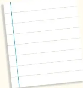 Hoja de cuaderno rayada en blanco.
