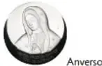 Fotografía de una medalla con la imagen de la Virgen de Guadalupe, anverso, plata, México 1992, Colección Casa de Moneda de México, Museo Numismético Nacional.