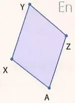 Se observa el cuadrilátero ABCD y el centro O para aplicar una homotecia de razón $\frac{1}{4}$.