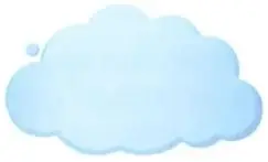 Se observan una nube, un recipiente con agua y varios cubos de hielo.
