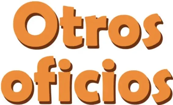 Título del tema 'Otros oficios' en letras grandes naranjas.