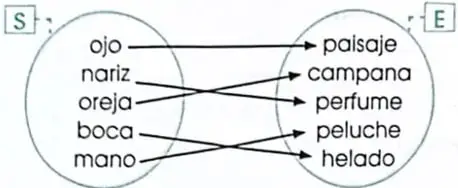 Diagrama que relaciona figuras geométricas con sus nombres: círculo, cuadrado, rombo, rectángulo y triángulo.