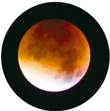Diagrama del Sistema Solar mostrando al Sol, la Tierra proyectando su sombra cónica y la Luna dentro de esa sombra.