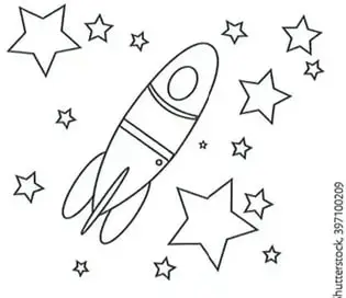 Laberinto con un extraterrestre y una nave espacial.