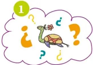 Cinco viñetas numeradas: nube de preguntas con una tortuga-investigación; dos niñas sonrientes-identificación de emociones; manos dibujando sobre papel-elaboración del primer cadáver exquisito; mano borrando-sugerencias y ajustes; tortuga terminada sostenida entre manos-exposición de la versión final.