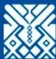Ícono con un patrón geométrico blanco sobre fondo azul, decorativo de la sección.