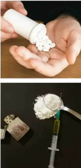 Mano vertiendo pastillas blancas desde un frasco farmacéutico, ilustrando el consumo de medicamentos no requeridos.