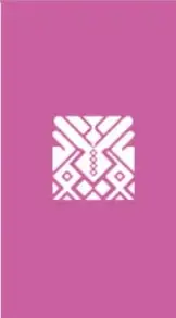 Ornamento geométrico de estilo textil andino en rosa.