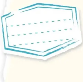 Marco hexagonal con líneas punteadas.