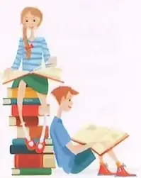 Ilustración de estudiantes realizando entrevistas.