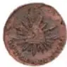 Moneda reverso: República Mexicana, 1/8 Real, Durango, 1828, cobre, 19 mm, Museo Numismático Nacional.