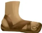 Piernas con pantalón azul y zapatos negros mostrando el movimiento de tocar el piso con el talón.