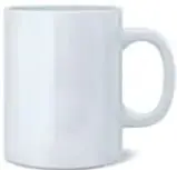 Taza blanca de cerámica (alternativa A de la pregunta 5).