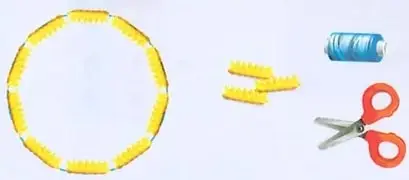 Materiales sugeridos para la actividad: macarrones, hilo y tijeras.