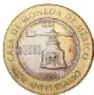 Reverso de una medalla del 470 Aniversario de la Casa de Moneda de México, cien pesos, 2005, plata/broncial, diámetro 39 mm, Museo Numismático Nacional.