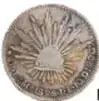 Reverso de la moneda de 8 Reales con la leyenda 'Reverso' y su ficha técnica