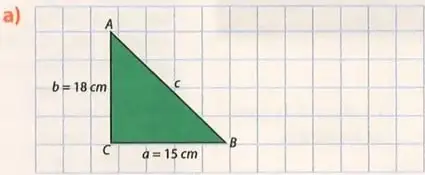 Rectángulo, triángulo isósceles y otras figuras usadas para calcular longitudes mediante Pitágoras.