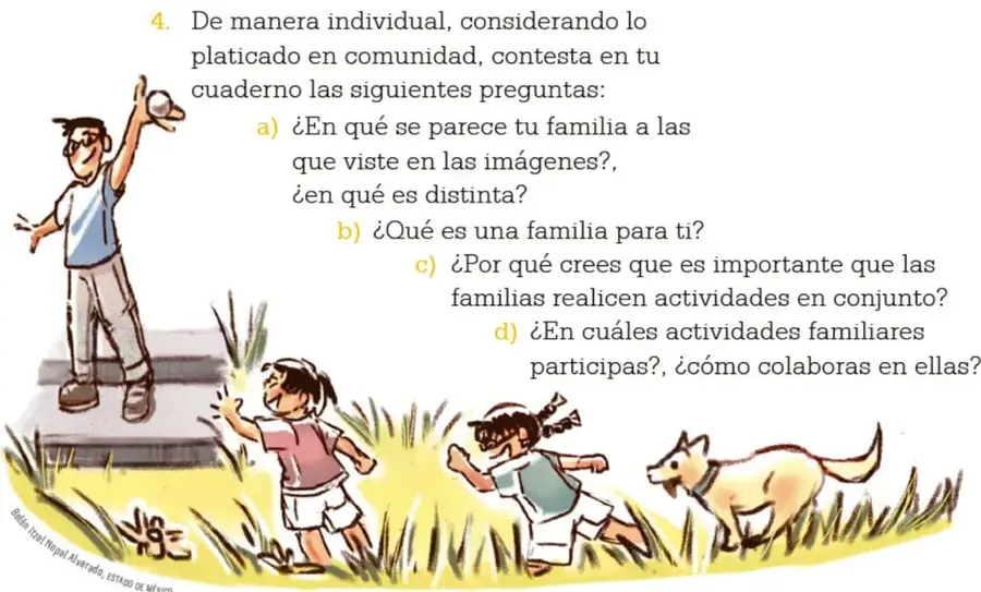 Familia de tres integrantes: papá con sombrero, niño y mamá, caminando en un entorno rural.