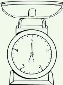 Dibujo de dos tazas vacías iguales, que se usarán para pesar los ingredientes.