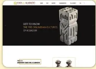 Captura de la página web de la Casa del Alabado con información sobre las culturas precolombinas del Ecuador.